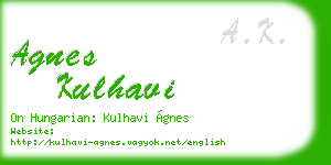 agnes kulhavi business card